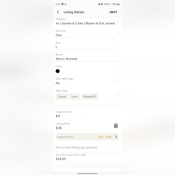 Marvin Rechards 💯 Linin Women's Cropped Black Blazer. Size L - Picture 11 of 11